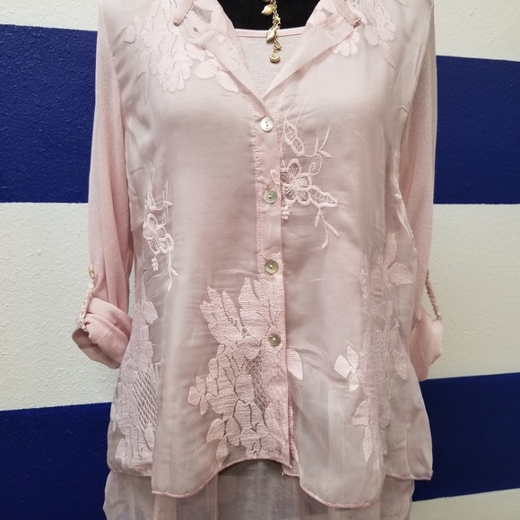 Pink Floral Ruffle Blouse - Picture 1 of 1